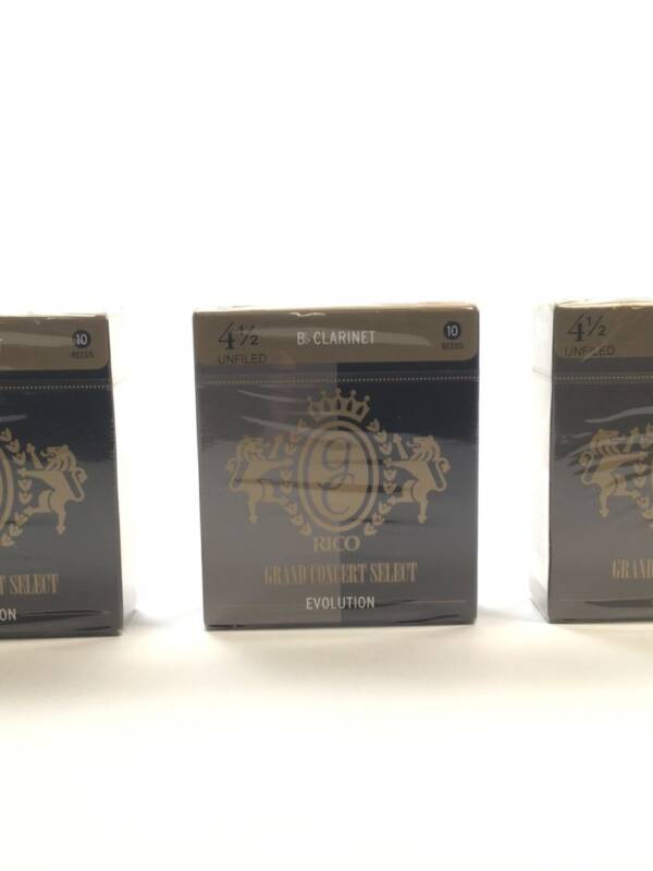 Reed Lot 10. Rico Grand Concert Select Evolution Bb Clarinet Reeds, Strength 4 1/2, Three Boxes of 10 Reeds [765]