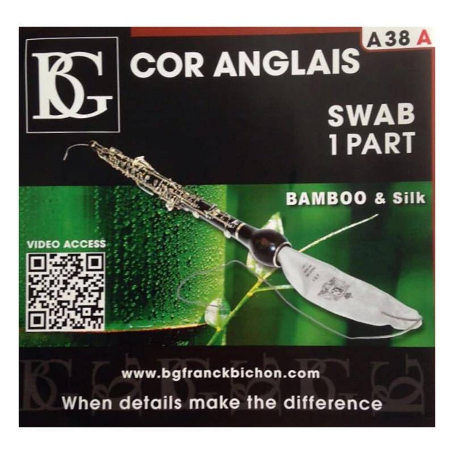 BG A38A Bamboo/Silk English Horn Cleaning Swab (1 part)