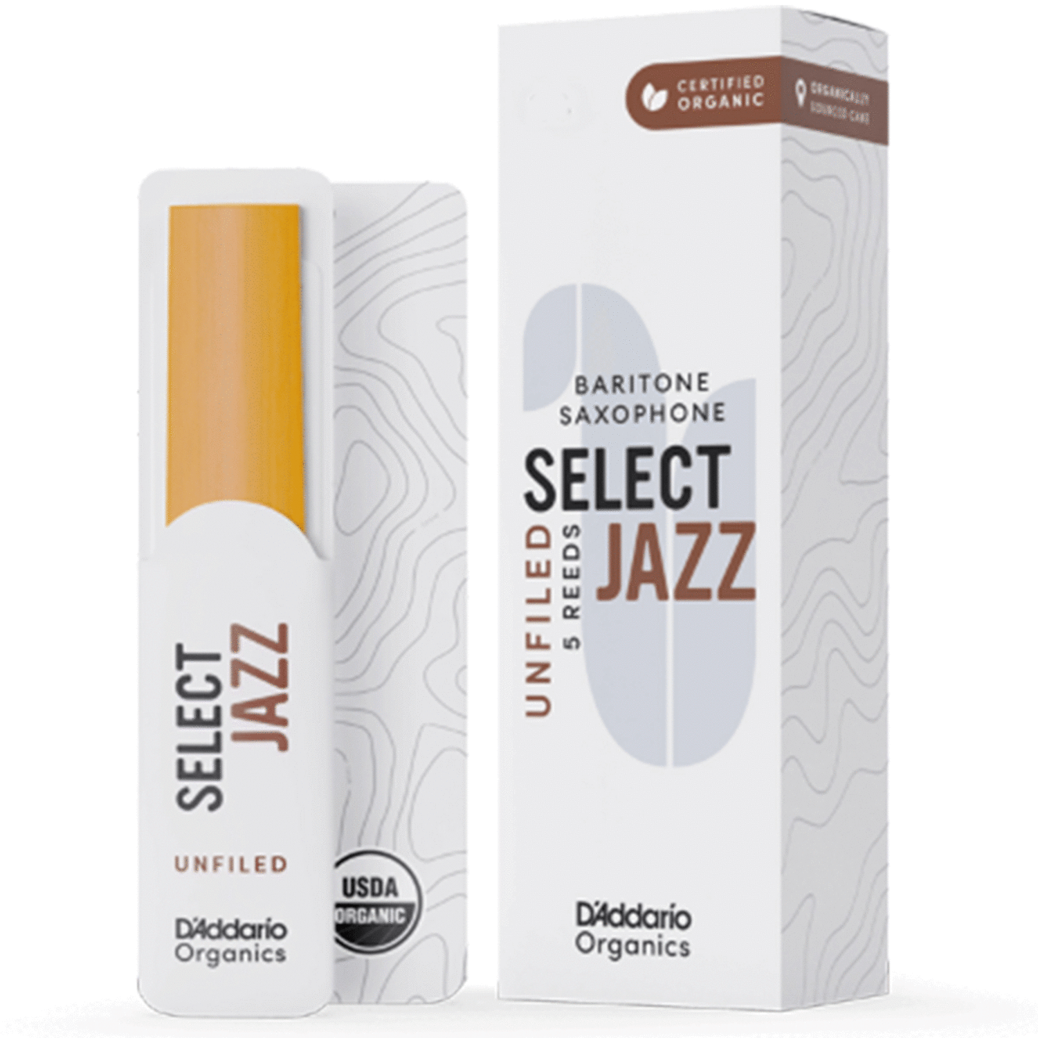 D'Addario Organic Select Jazz Unfiled Baritone Saxophone Reeds