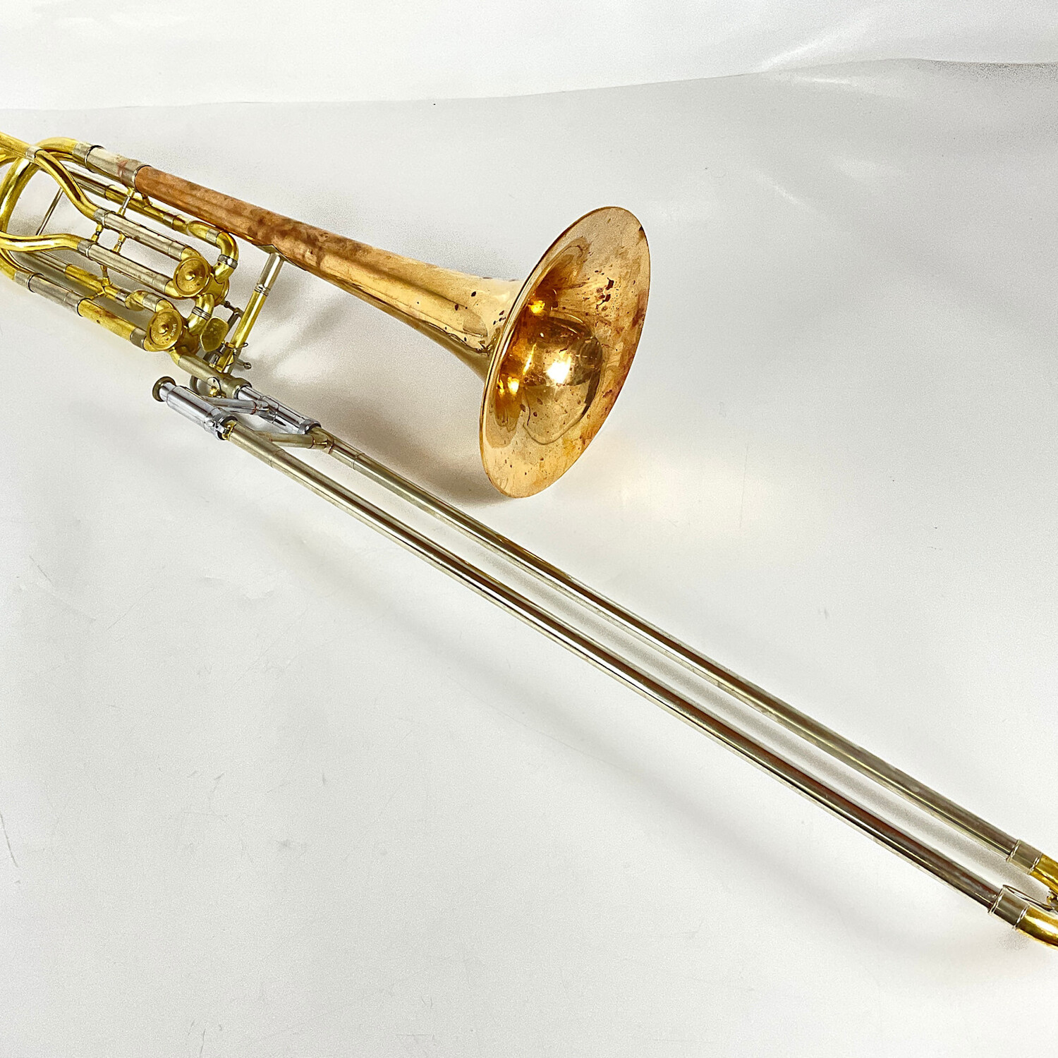 Used Holton TR180 Bb/F/D Bass Trombone with Instrument Innovations Rotors (SN: 100.38)