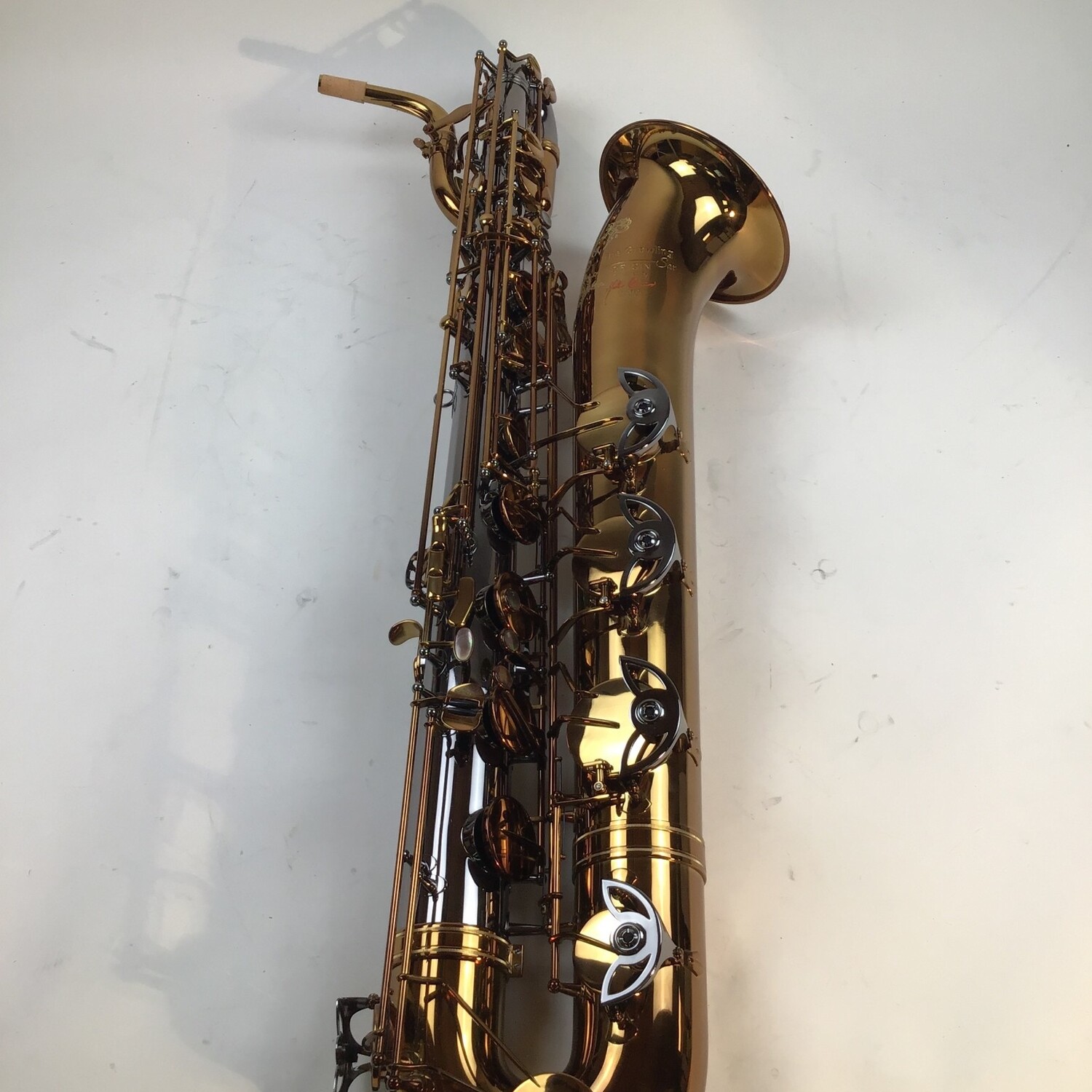 The Growling Sax Origin Series Professional Baritone Saxophone, Black Nickel and brown gold lacquer - Image 3