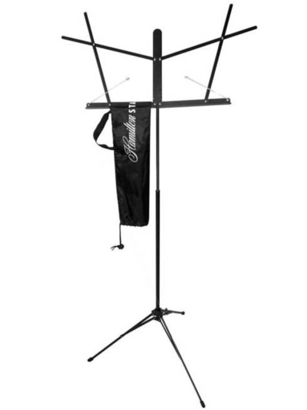 Hamilton Music Stand ,Folding w/Clutch.Black w/bag